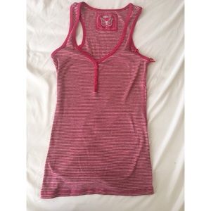 Pink striped tank top